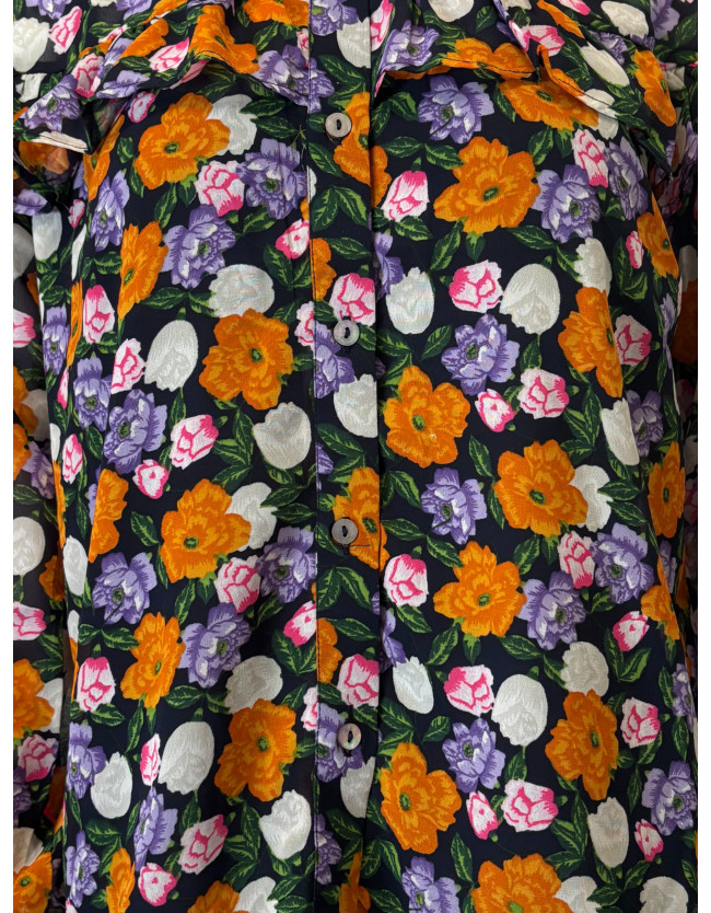 Women’s Floral Blouse with Ruffles - 3