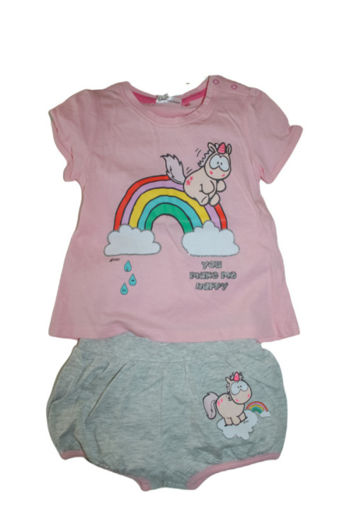 Nici T-shirt with shorts, pink