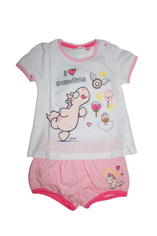 Nici T-shirt with shorts, white