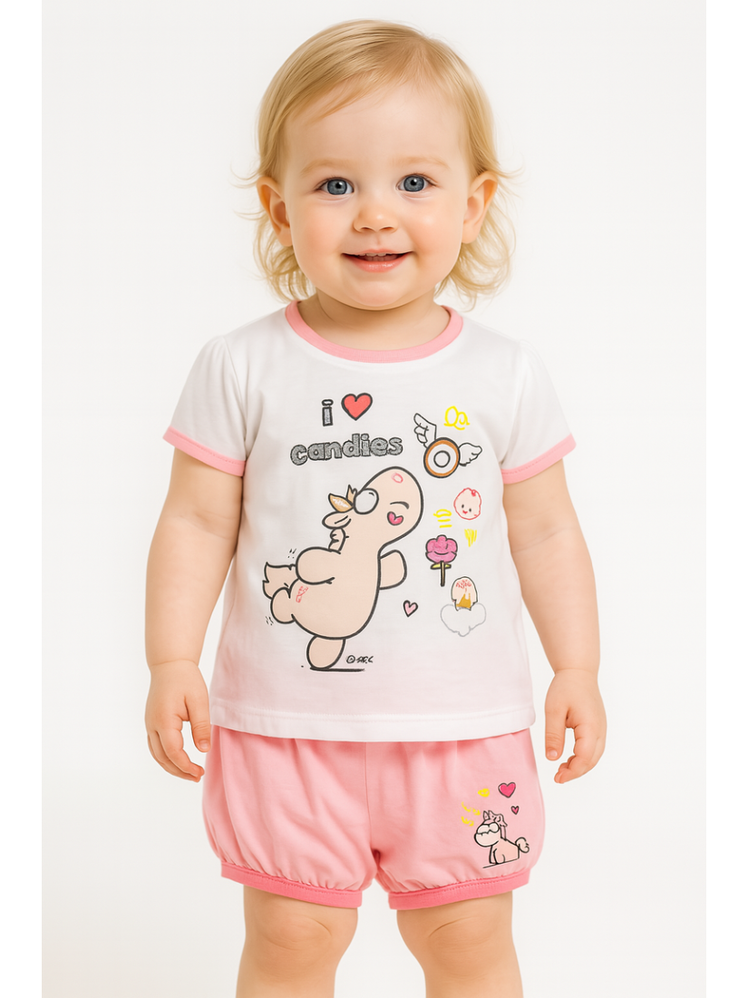 Nici T-shirt with shorts, white