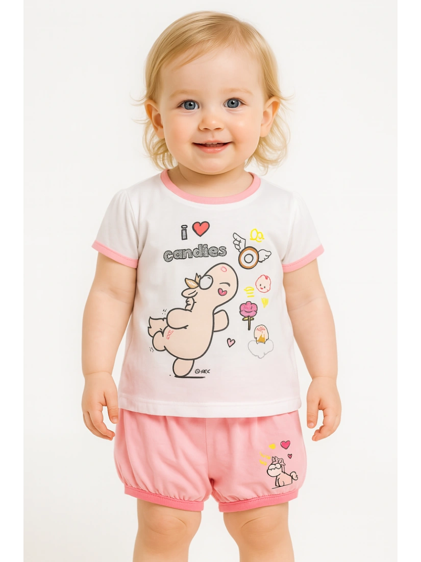 Nici T-shirt with shorts, white