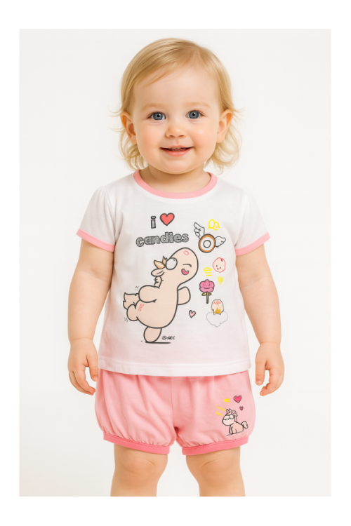 Nici T-shirt with shorts, white