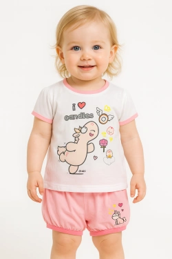 Nici T-shirt with shorts, white