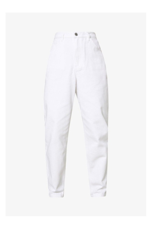 Missguided Mom džinsi RIOT ar augstu jostasvietu, balts denims