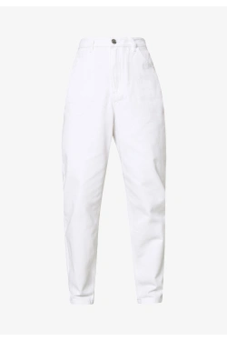 Missguided Mom džinsi RIOT ar augstu jostasvietu, balts denims