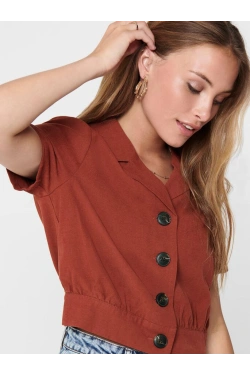 Only BUTTON Рубашка (небольшой дефект), цвет: коричневый