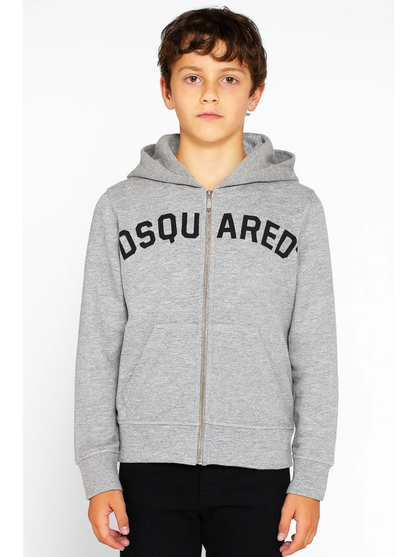 DSQUARED2 Sporta džemperis FELPA, krāsa: pelēka