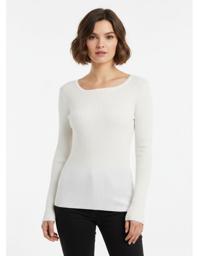 Tops ar garām piedurknēm Asymmetric Ribbed - 1