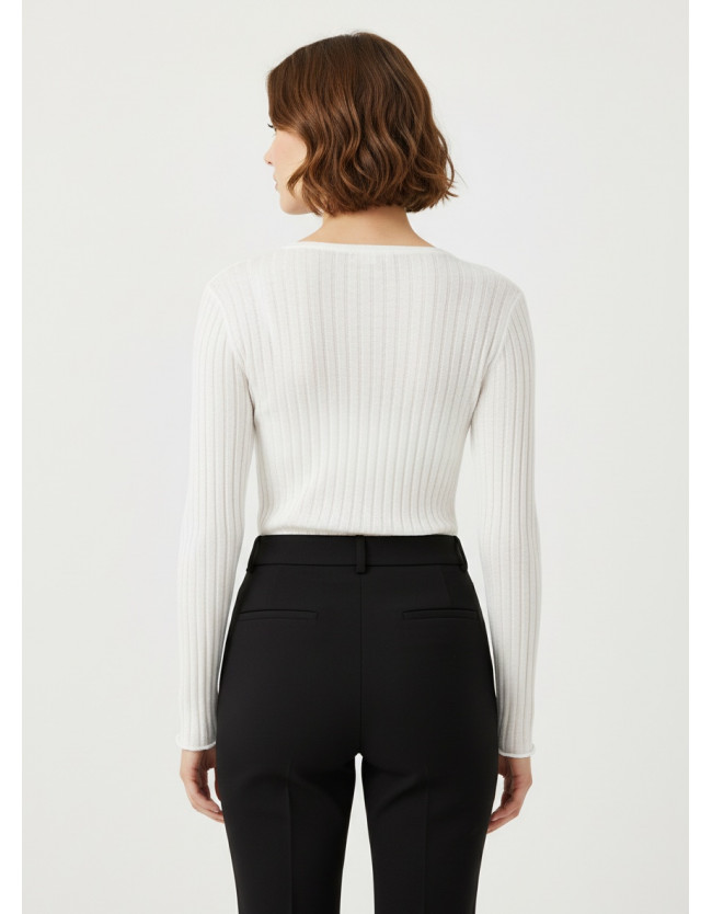 Tops ar garām piedurknēm Asymmetric Ribbed - 2