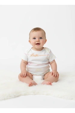 NEVER FULLY NFD Baby tops ar Love apdruku, krāsa: balta