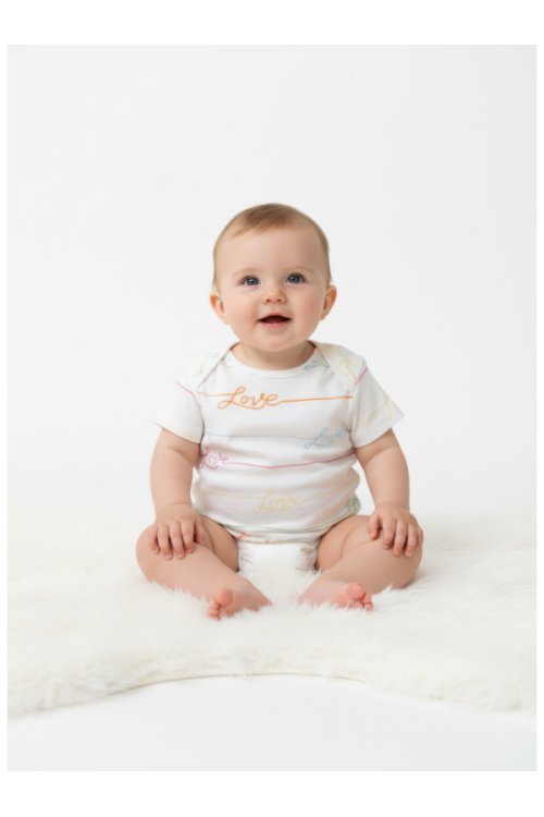 NEVER FULLY NFD Baby tops ar Love apdruku, krāsa: balta
