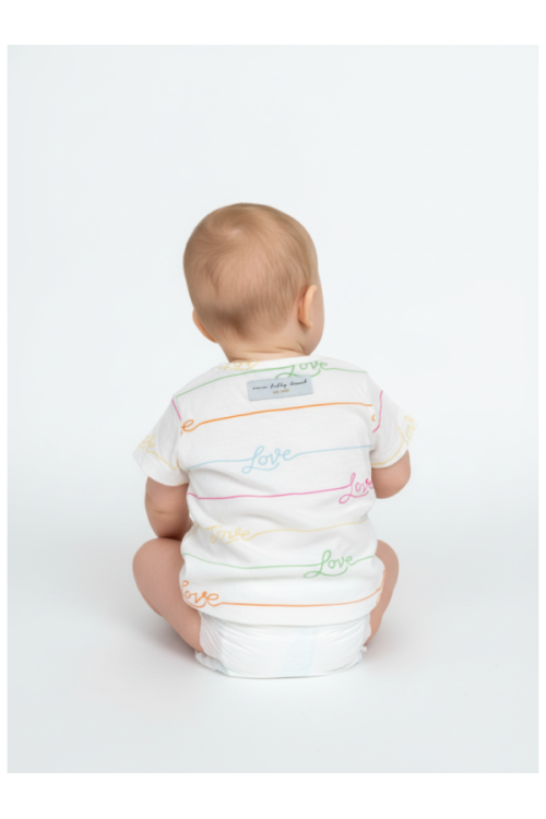 NEVER FULLY NFD Baby tops ar Love apdruku, krāsa: balta