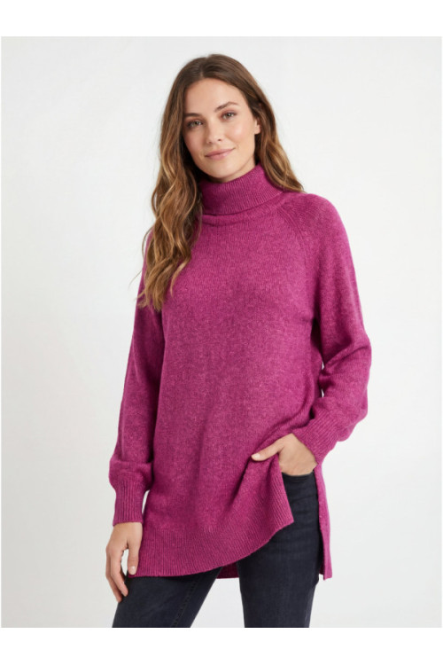 Vero Moda Pulovers ar augstu apkakli, krāsa: rozā