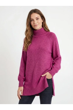 Vero Moda Pulovers ar augstu apkakli, krāsa: rozā