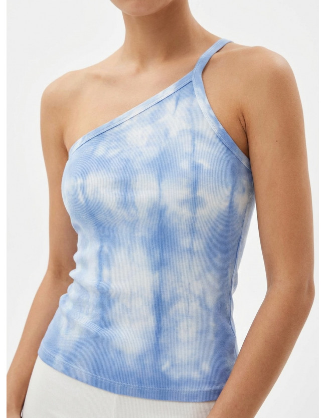 Scoop One Shoulder Tank Top - 1