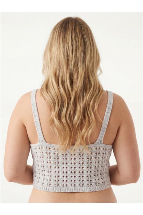 Missguided Crochet lace up bralet, off white