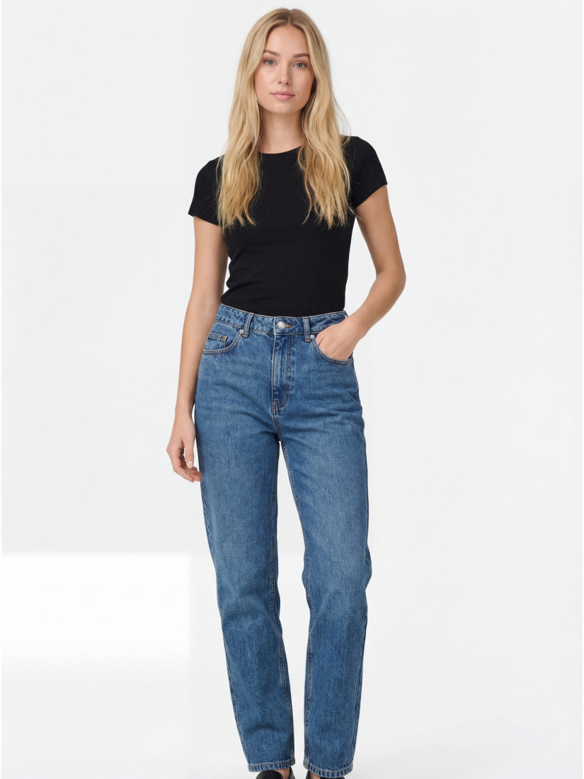 Vero Moda VMZOE SHR MOM Džinsi, krāsa: zila
