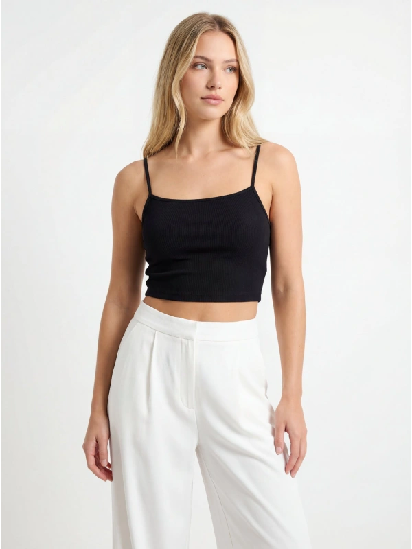 ZIGN Īsais tops, krāsa: melna