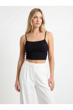 ZIGN Īsais tops, krāsa: melna