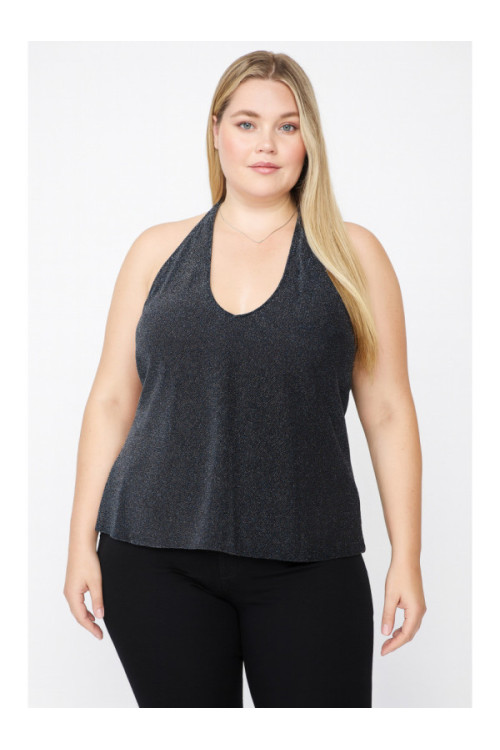 ginatricot Tops, krāsa: melna