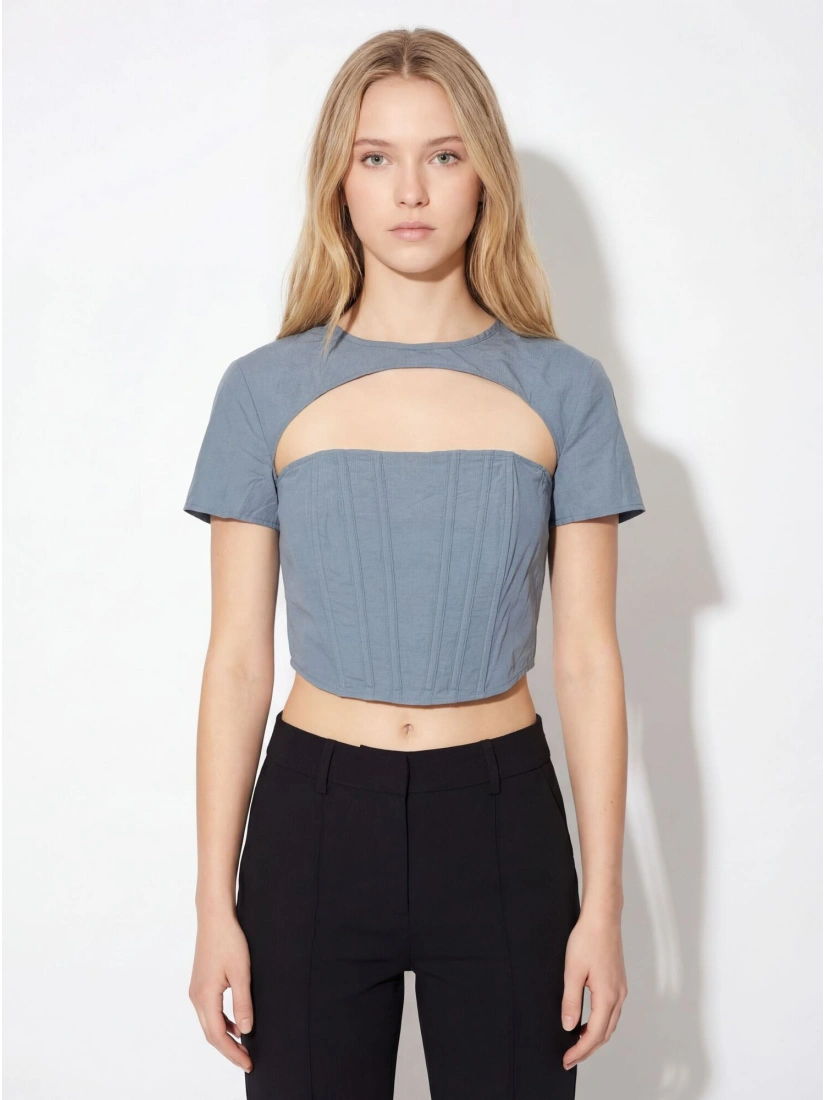 Missguided Korsetes tipa tops, krāsa: zila