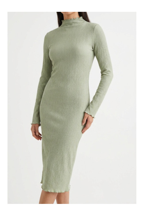 PIECES PCLALIMA LS MOCK NECK Midi kleita, krāsa: zaļa