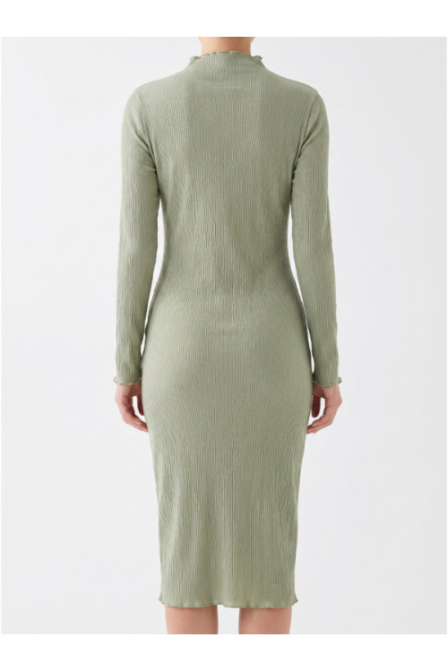 PIECES PCLALIMA LS MOCK NECK Midi kleita, krāsa: zaļa