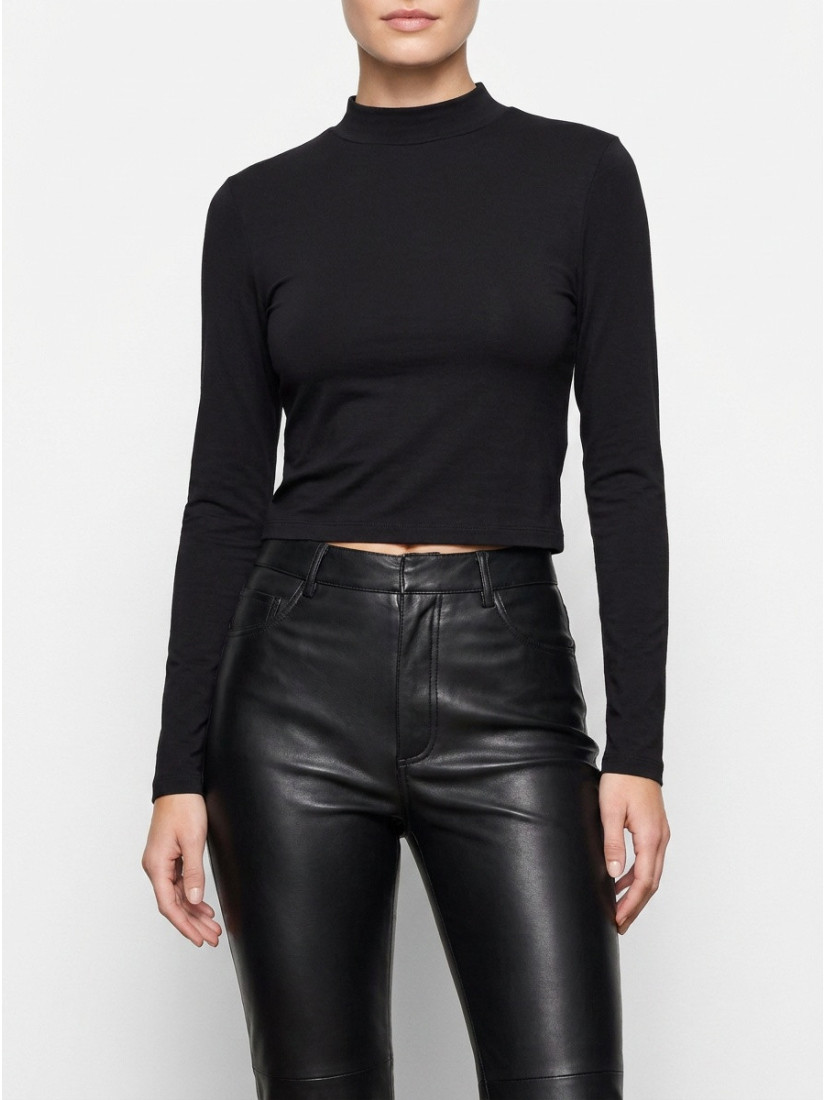 AWARE VMCILLE LS HIGH NECK CROPPED Tops ar garām piedurknēm