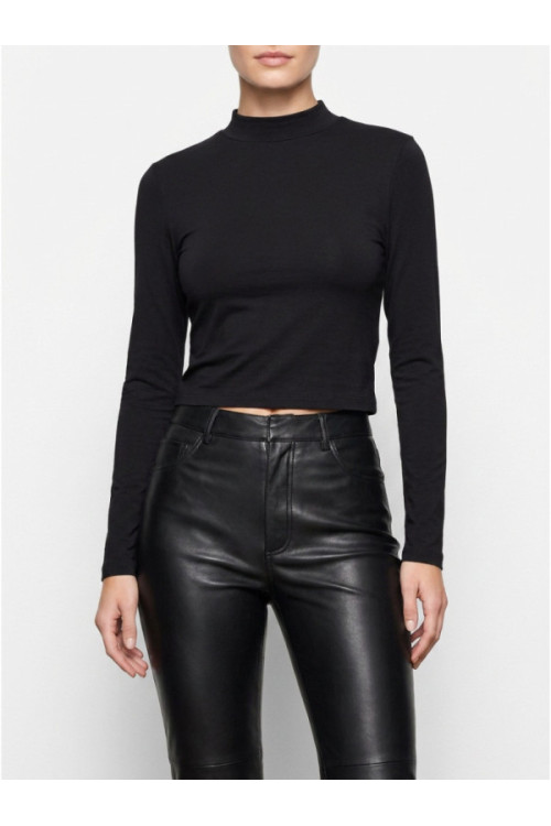 AWARE VMCILLE LS HIGH NECK CROPPED Tops ar garām piedurknēm