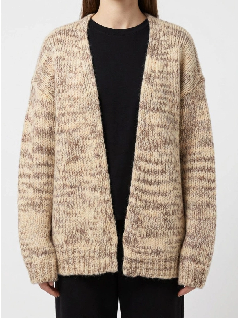 PIECES PCNANNA LS KNIT Кардиган, цвет: коричневый