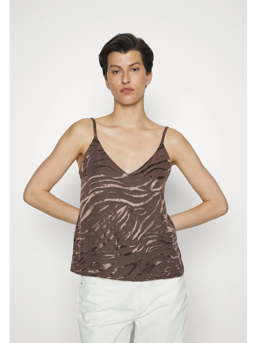 Only ONLBELLA SLIP JACQUARD Топ, цвет: коричневый