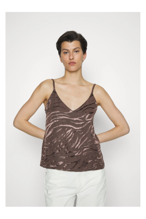 Only ONLBELLA SLIP JACQUARD Топ, цвет: коричневый