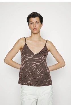 Only ONLBELLA SLIP JACQUARD Топ, цвет: коричневый