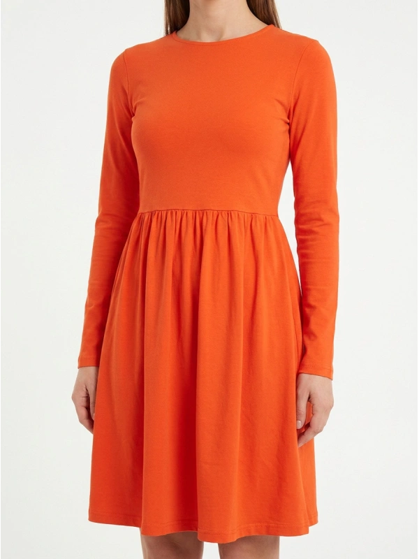 PIECES PCANGA LS SHORT BOATNECK Kleita, krāsa: sarkana