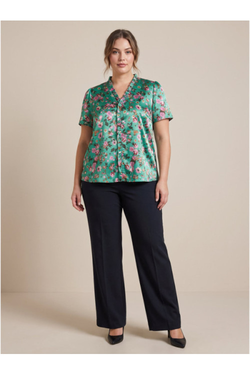 Vila VIANA S/S FLOUNCE DETAIL Blouse