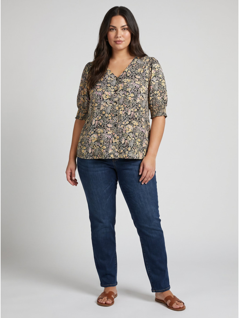 Only ONCFREDERIKKE SS V-NECK Top