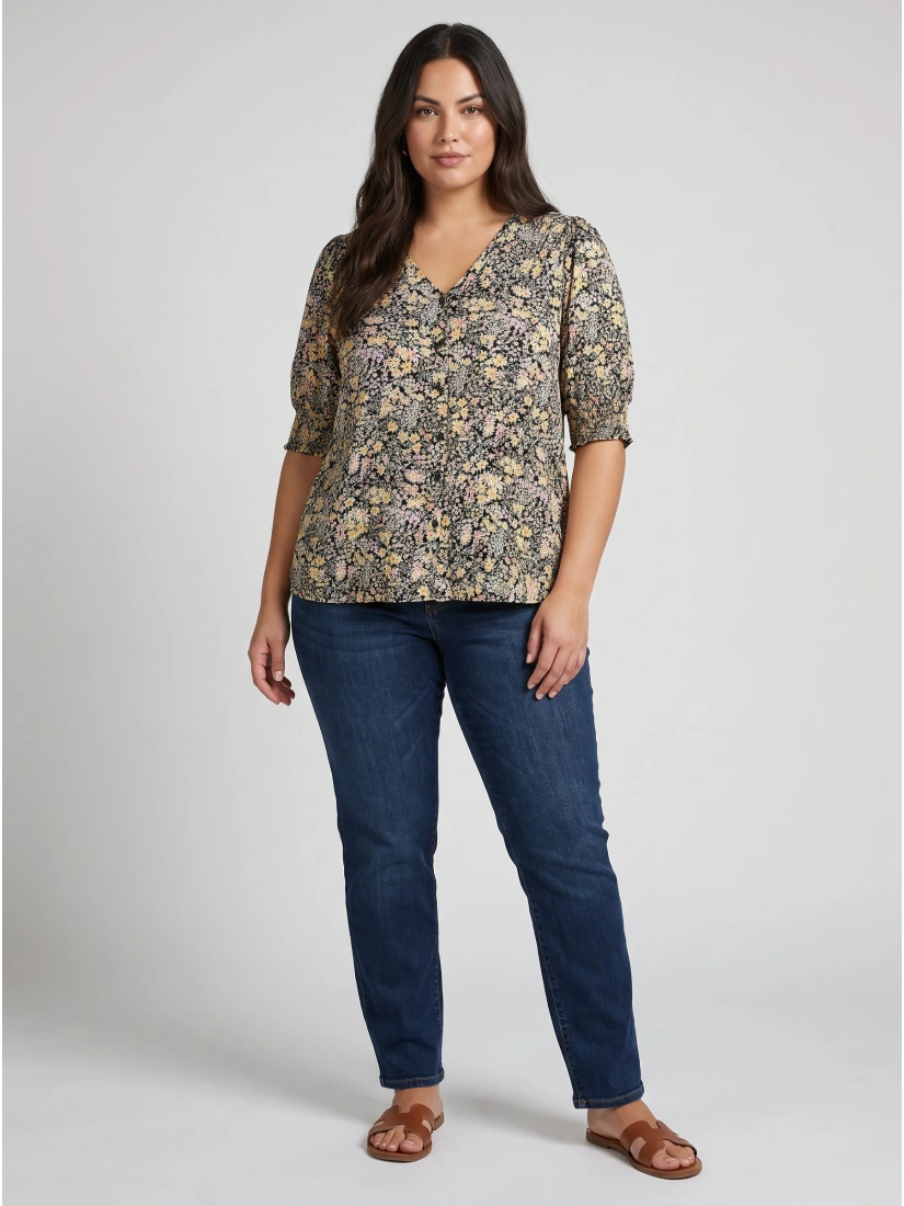 Only ONCFREDERIKKE SS V-NECK Top