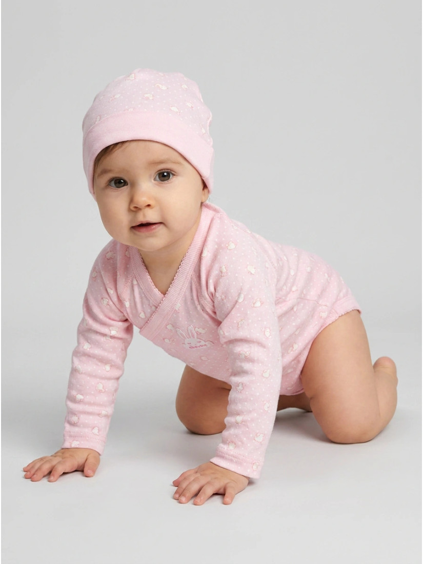 Absorba baby t-shirt with hat, pink