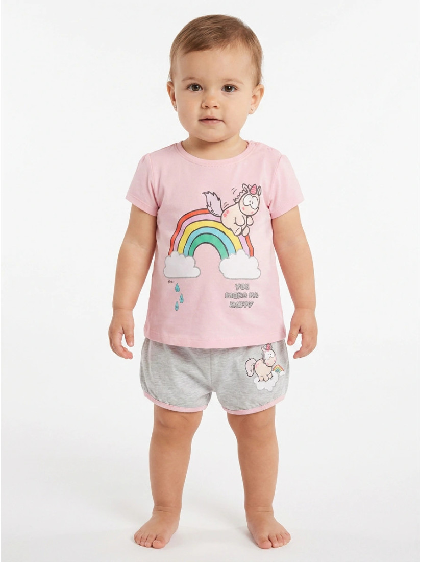 Nici T-shirt with shorts, pink