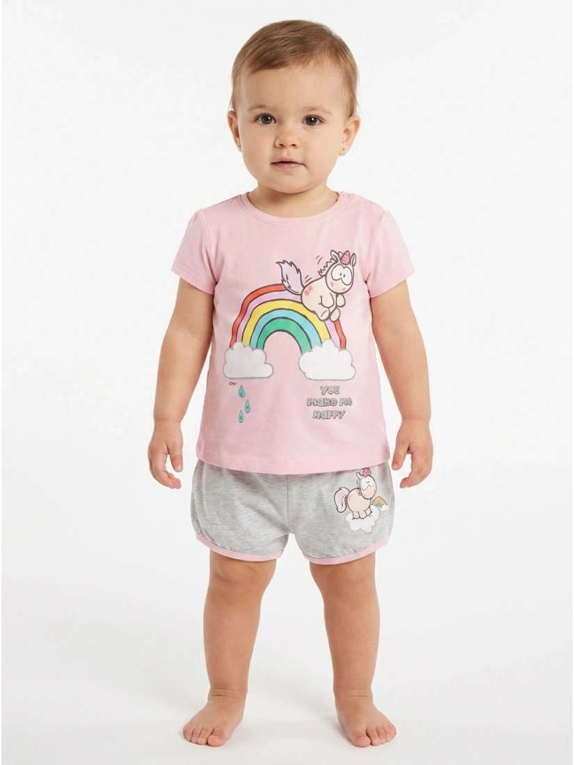 Nici T-shirt with shorts, pink