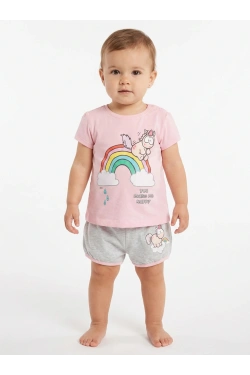 Nici T-shirt with shorts, pink