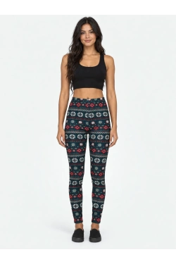 hunkemoller Legingi Velours Fairisle, krāsa: zaļa