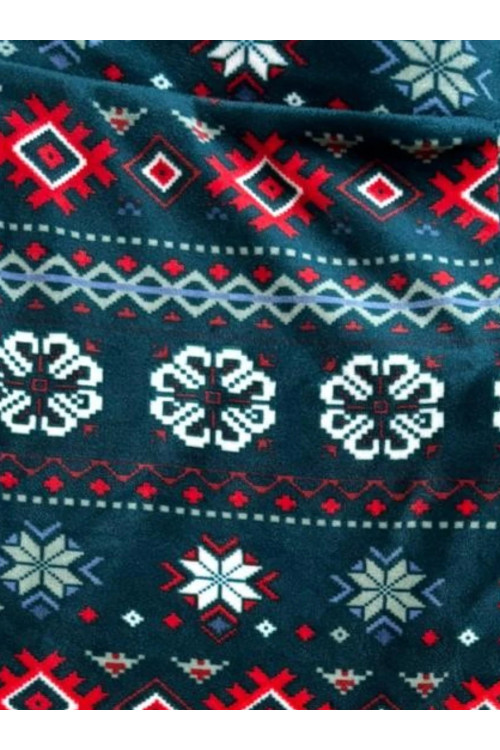 hunkemoller Legingi Velours Fairisle, krāsa: zaļa